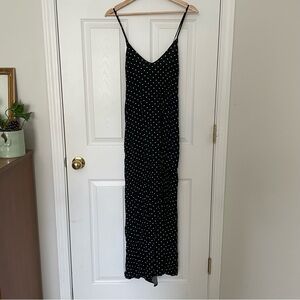 Old Navy Black Maxi Dress with White Polka Dots